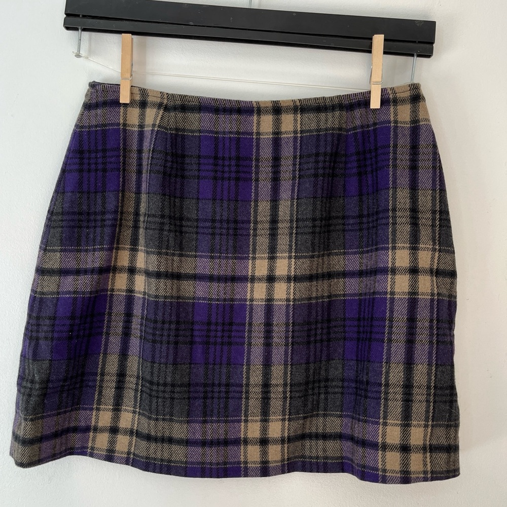 The Limited Wool Blend Plaid Mini Skirt Vintage Y2K